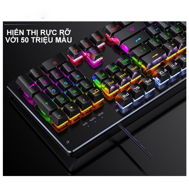 Bàn Phím Cơ Chơi Game H650 Có 10 Chế Độ Led RGB Khác Nhau Chiến Mọi Cuộc Game Trên Máy Tính PC