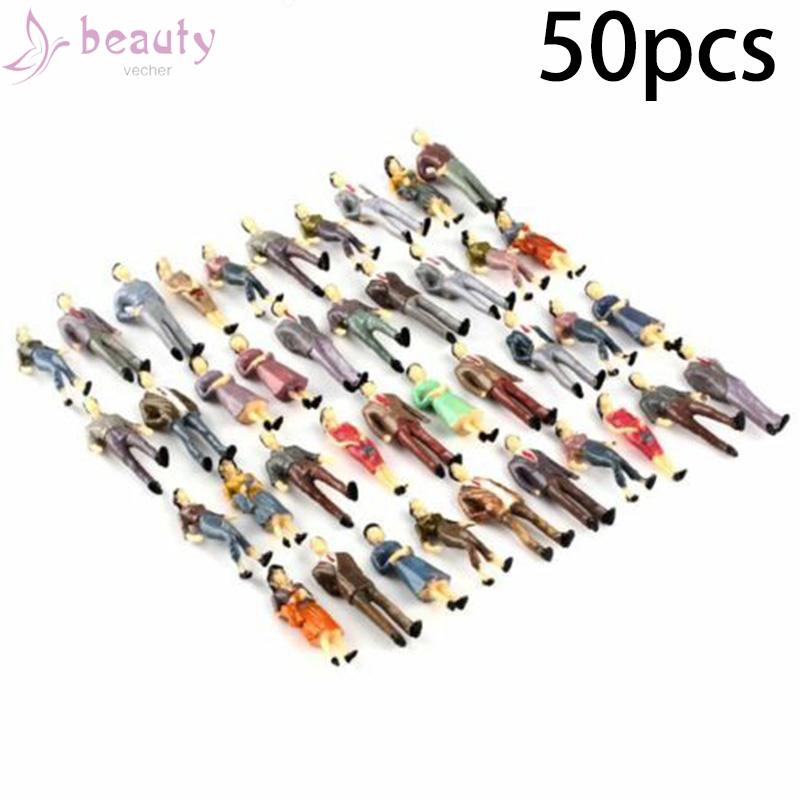 Set 50 Mô Hình Người Bằng Nhựa Tỉ Lệ 1:50 Dùng Trang Trí Tiểu Cảnh