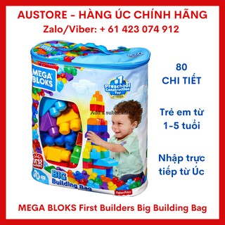 Đồ chơi xếp hình, lắp ráp Mega Bloks First Builders Big Building Bag - Hàng nhập từ Úc
