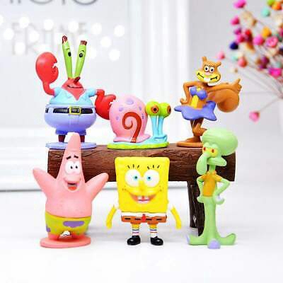 6 Mô Hình Nhân Vật Phim Hoạt Hình Spongebob Trang Trí Bánh Kem