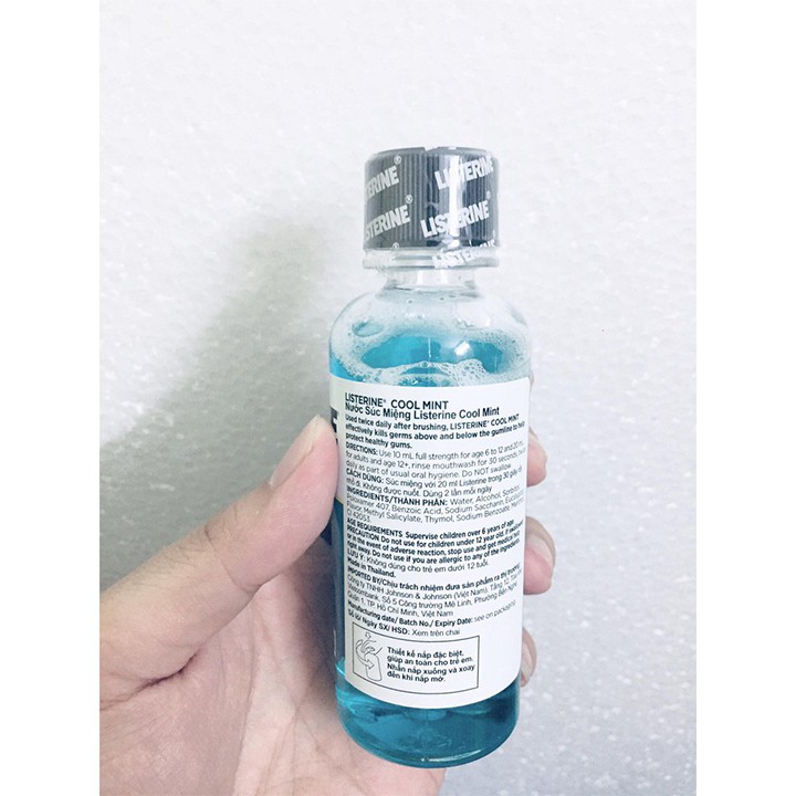 Nước súc miệng Listerine Cool Mint (100ml) - Ngừa sâu răng, hôi miệng - Victory Pharmacy