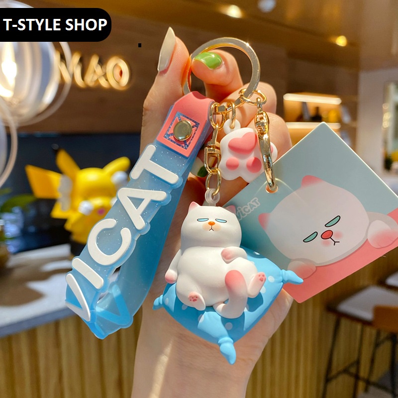 Móc khóa Cao Cấp Mèo VIVICAT nằm và ngồi siêu ngầu