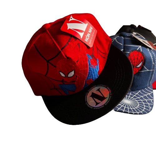 Mũ Lưỡi Trai Siêu Nhận Người Nhện Bé Trai, Nón Hiphop Thêu Hình Độc Đáo Cho Bé