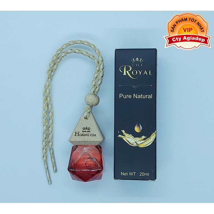 Tinh dầu treo xe cao cấp Hoàng Gia (The Royal) - Treo oto xe hơi, treo phòng - Mặt tam giác 8ml + chai 20ml