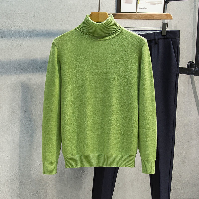 Men's high-neck autumn and winter new sweater, with a thick solid color knitted bottoming shirt