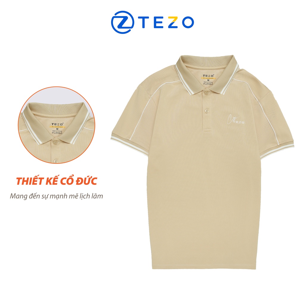 Áo polo nam Tezo phông nam thiết kế viền tay sang trọng lịch lãm 22APCT023
