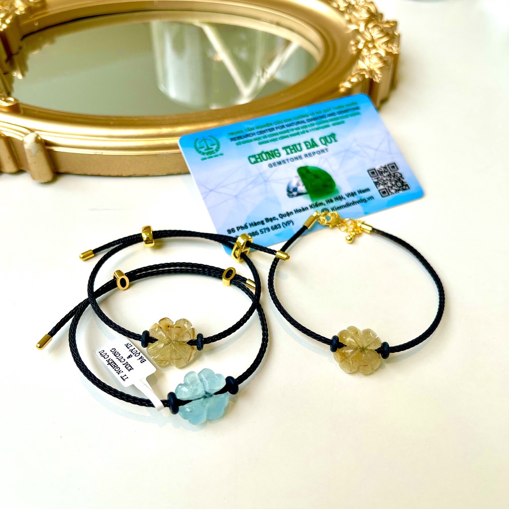 Vòng Tay Cỏ 4 Lá TA Tóc Vàng Tóc Đen Hồng Aqua Hợp Các Mệnh - Vòng Dây Cáp May Mắn Bình An Tài Lộc - Qùa Tặng A04