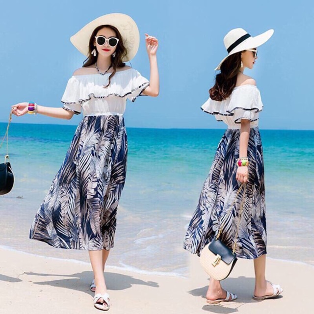HÀNG NHẬP - ĐẦM MAXI BẸT VAI CAO CẤP QC