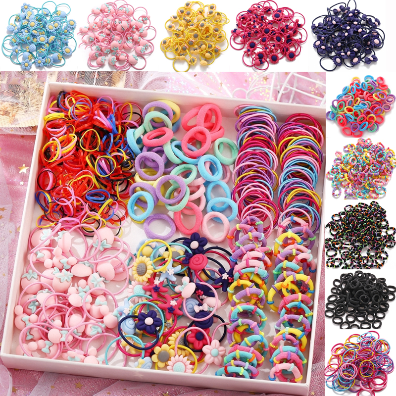 Set 1000 / 100 / 40 Dây Thun Cột Tóc Nhiều Màu