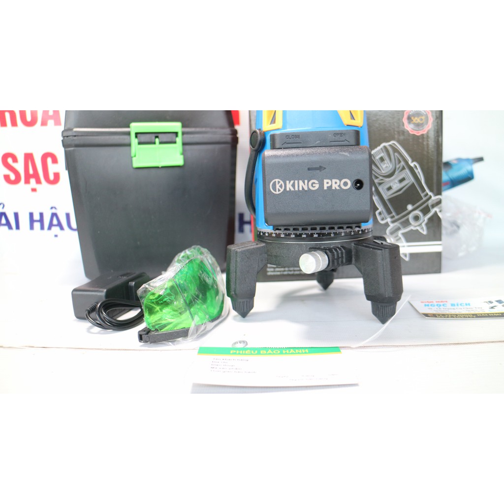 Máy Cân Mực Laser 5 Tia Xanh KINGPRO KP-999 2 PIN [TIA NÉT]
