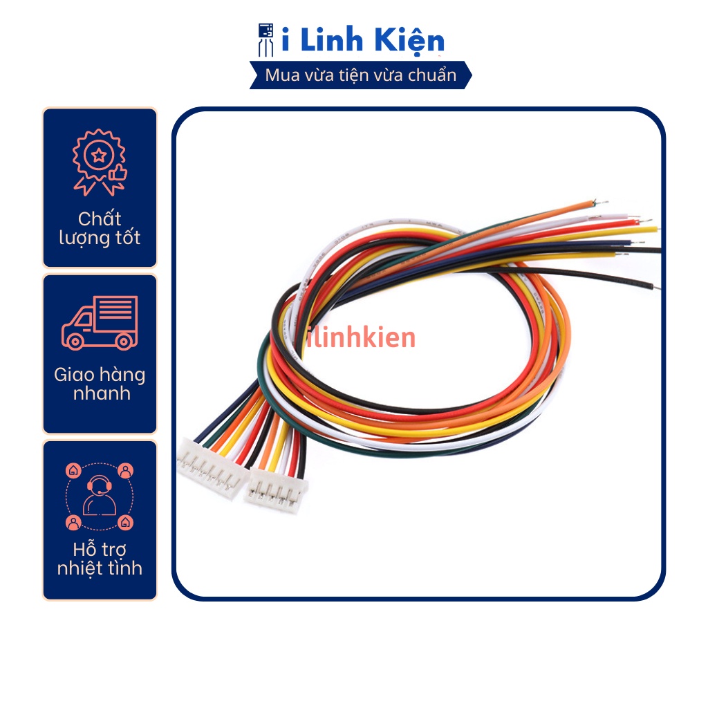 Dây bus 7P XH2.54 dây 22AWG 1 đầu cắm dài 30cm