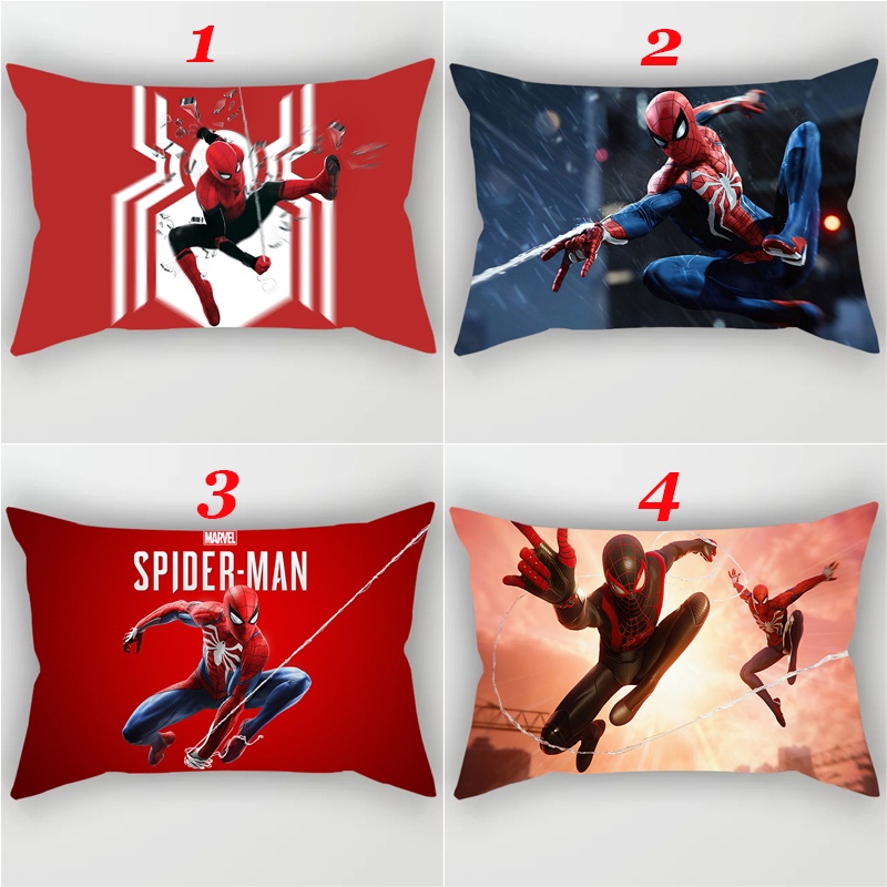 Vỏ gối đơn polyester in hình siêu anh hùng Người Nhện trang trí nhà cửa/xe hơi