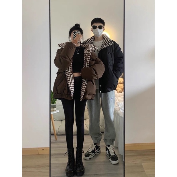 ÁO PHAO KẺ CARO 2022 PHONG CÁCH HÀN QUỐC