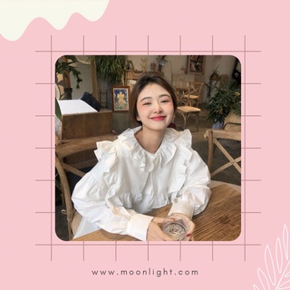 Áo sơ mi cổ bèo tiểu thư phong cách ulzzang