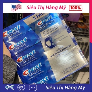 Kem Đánh Răng Crest 3D White trắng răng vượt trội hộp 158g - Mỹ
