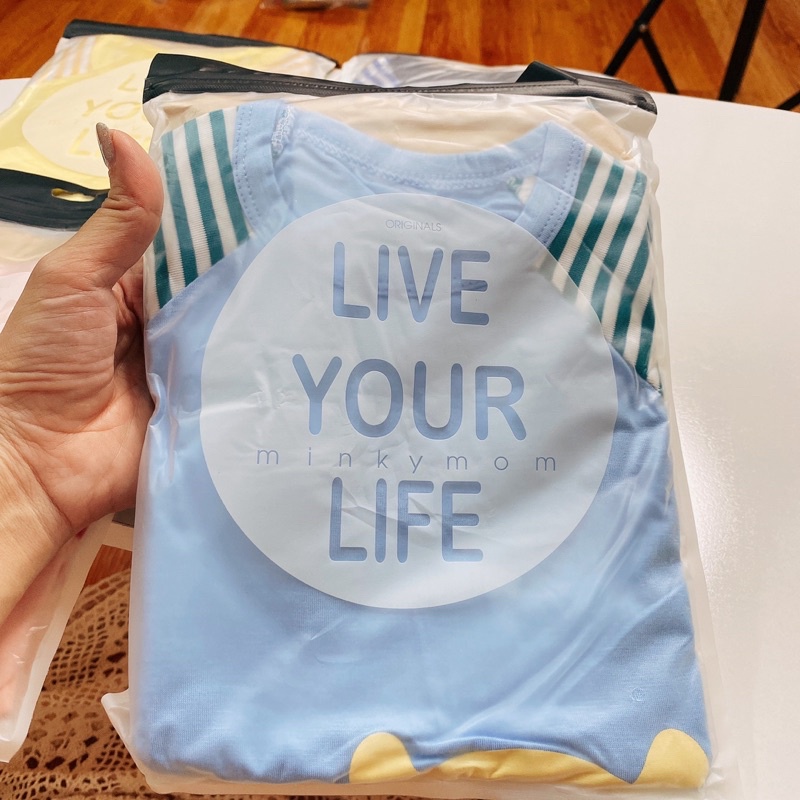 Bộ Quần Áo Dài Tay Minky Mom Thun Lạnh Thoáng Mát Hoạ Tiết Động Vật Sinh Động, Quần kẻ