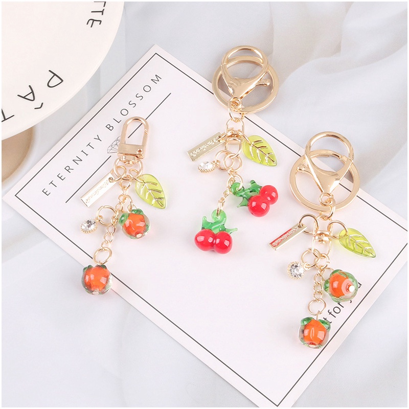 Phụ Kiện Móc Khóa Hình Trái cherry Bằng Nhựa acrylic Dễ Thương