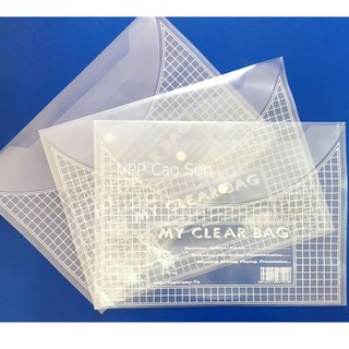 [SỈ/BUÔN] Combo 100 Túi Clear Bag Khổ A4 mã 17580 Có Khuy Bấm siêu bền màu trắng HBB