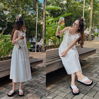SP008623-2-Đầm dây đính hoa
