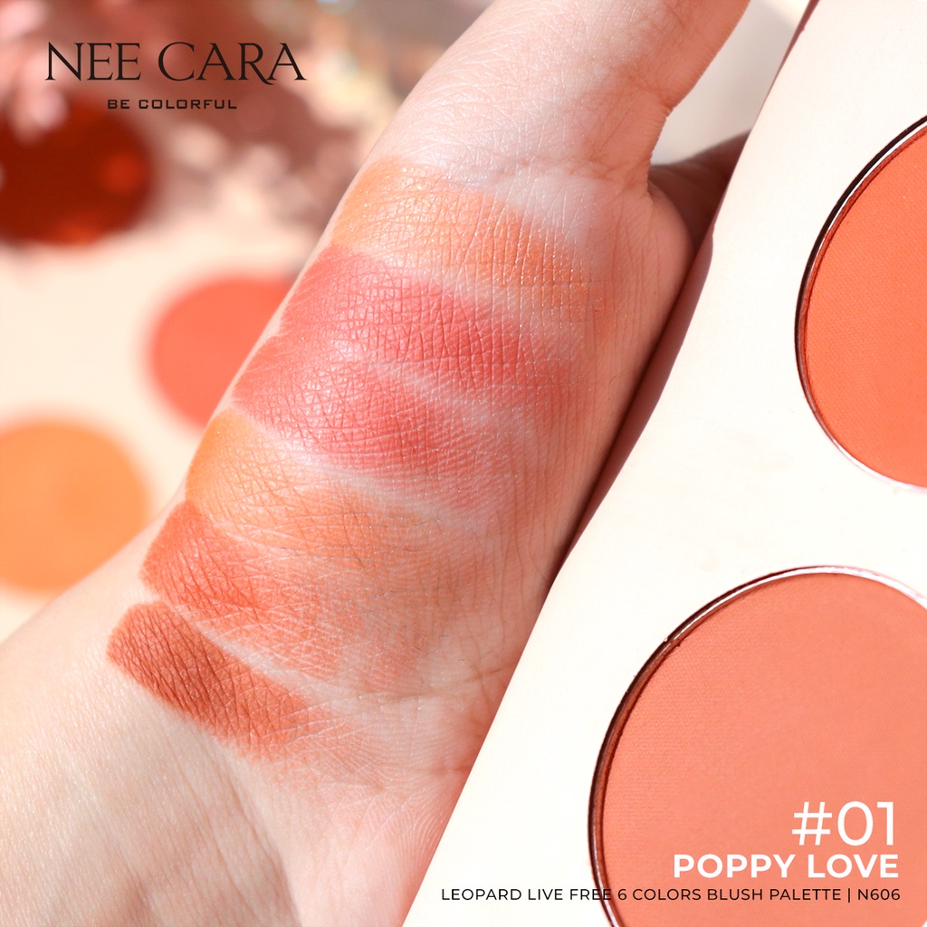 Bảng Phấn Má Hồng Nee Cara LeoPard Live Free 6 Color Blush Palette