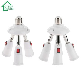 3/4 Heads E27 Splitter Lamp Base LED Light Holder Adapter Socket