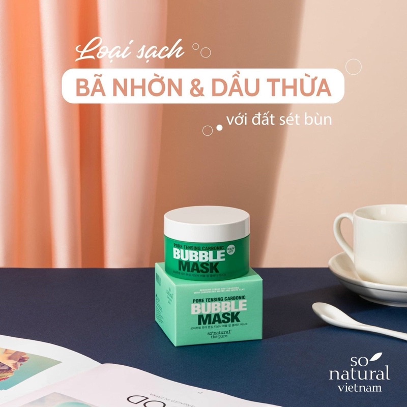 Mặt Nạ Bong Bóng Thải Độc Da So Natural Pore Tensing Carbonic Bubble Mask 130g