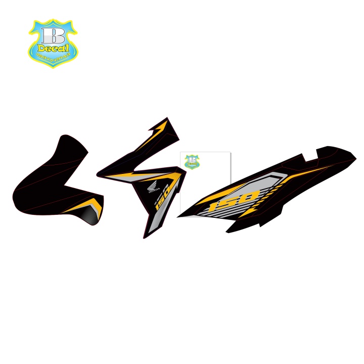 ( Quí khách vui lòng mang ra tiệm cho thợ dán ) Tem vario 150 2017 đen