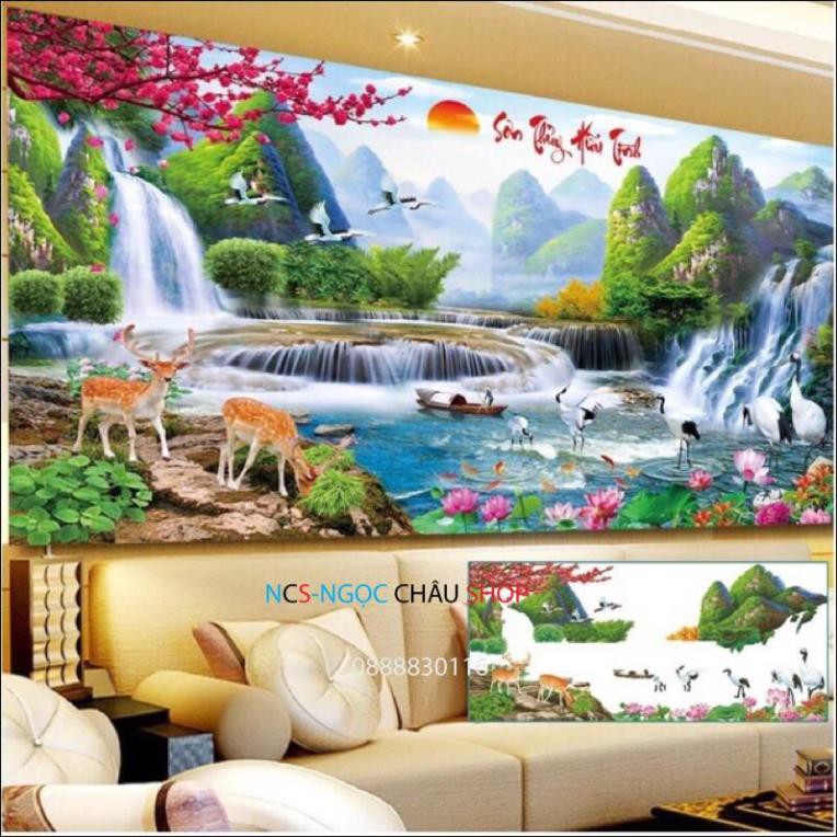 Tranh thêu chữ thập Phong Cảnh LV3306 (160x68) chưa thêu