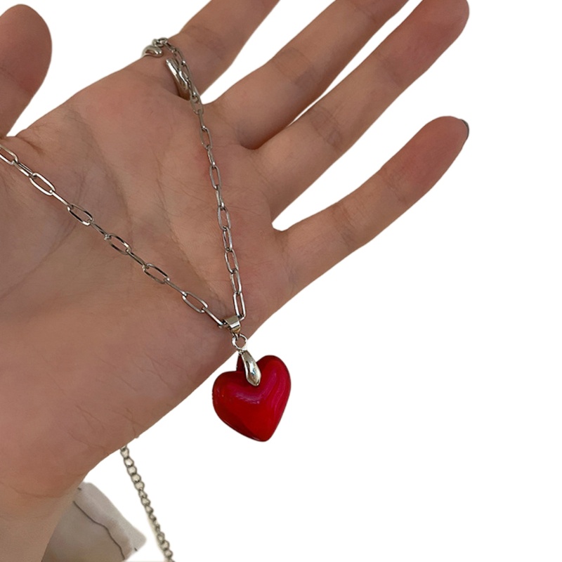 Vòng cổ Mặt Kính Hình Trái Tim Nhiều Màu Sắc