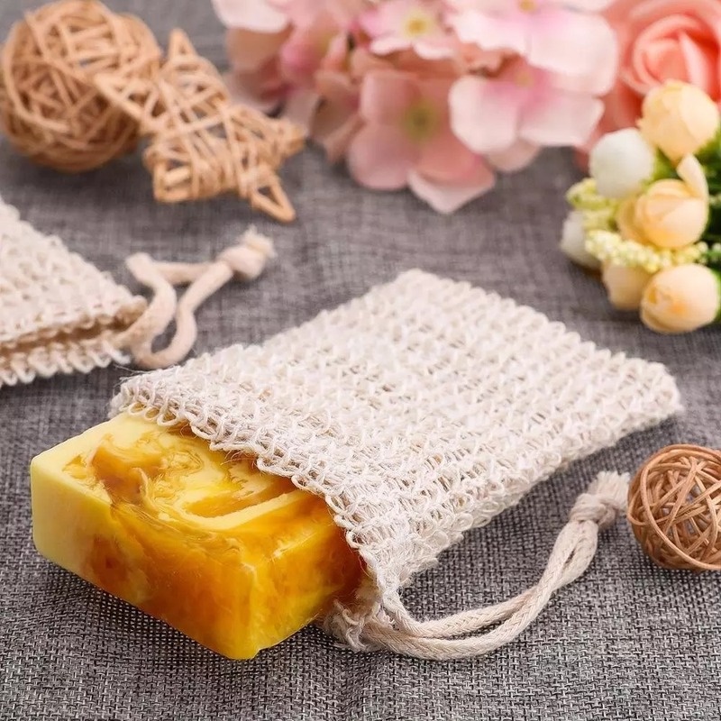 Túi Dây Rút Cotton Lanh Chất Lượng Cao Đựng Xà Phòng / Xà Phòng / Massage Tắm