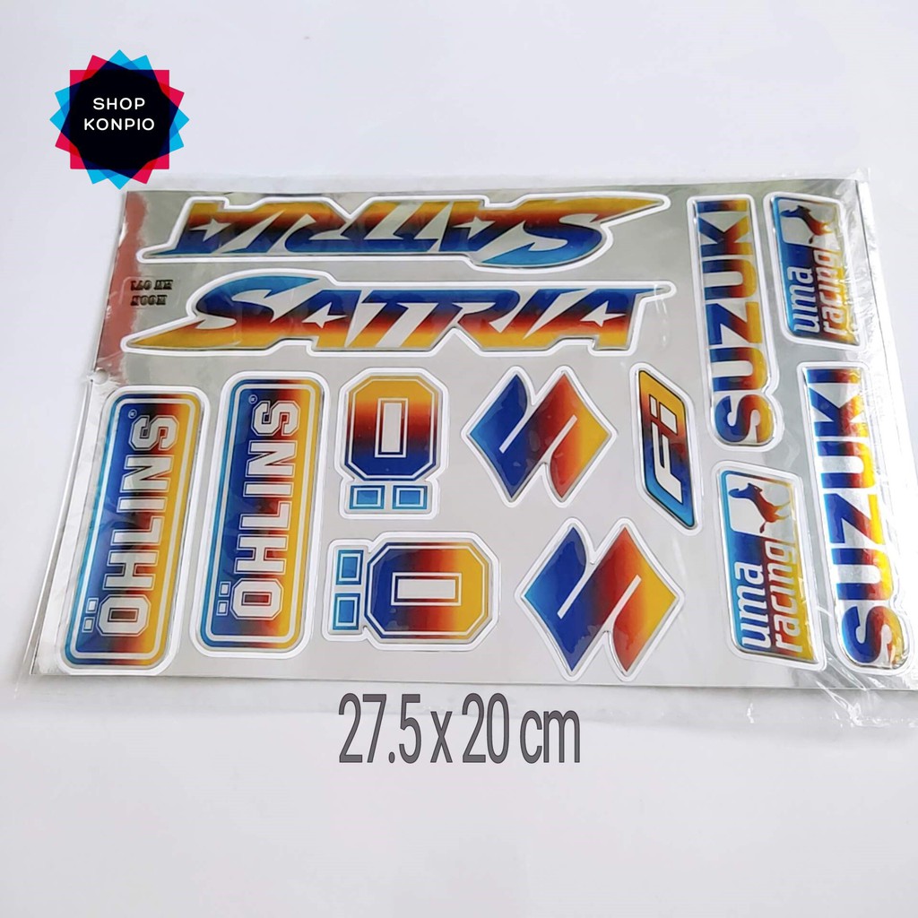 Bộ Tem Crom Dán Xe Satria Dập Nổi Cao Cấp Chống Thấm Nước, Chống Bay Màu ( Sticker )
