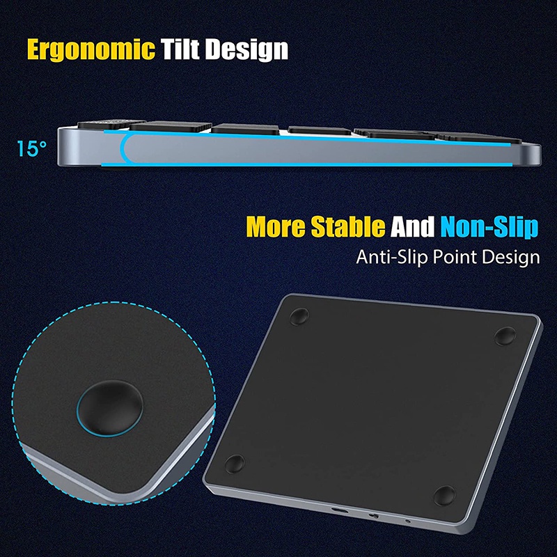 Bộ Bàn Phím Số 35 Số Kết Nối Bluetooth Bằng Nhôm Sạc Lại Được Dành Cho Laptop / Máy Tính Bảng