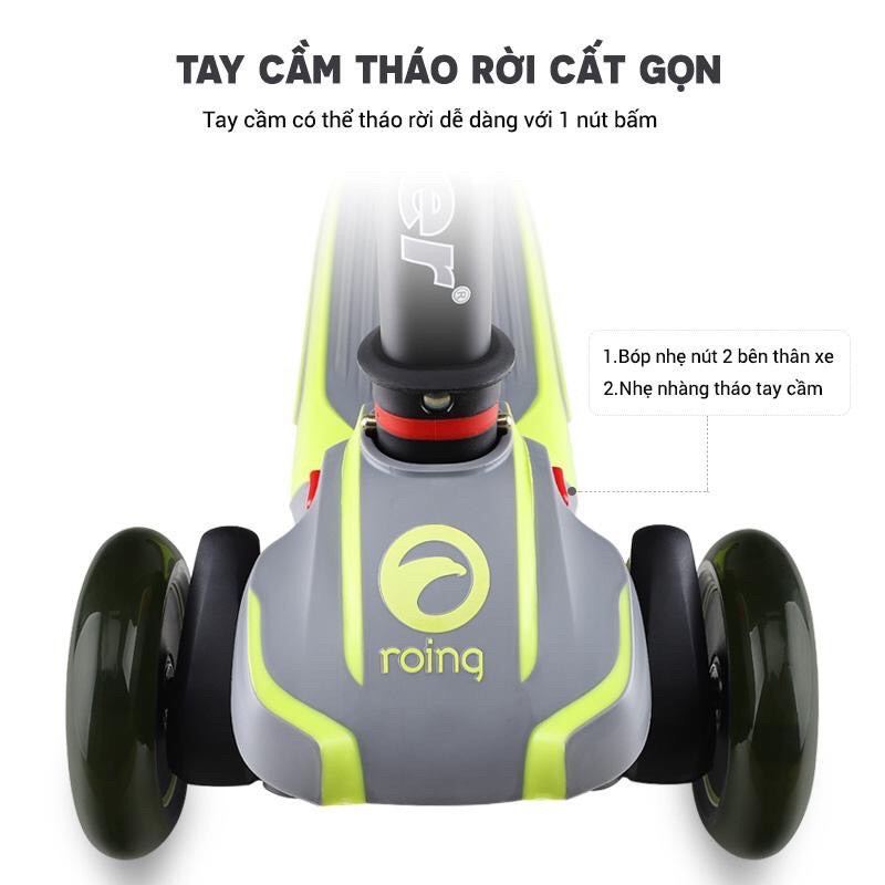 Xe trượt scooter 3 bánh có giảm xóc xịn 21st Scooter ROD3 2020 cho bé từ 2-12 tuổi cao cấp trọng tải 50kg