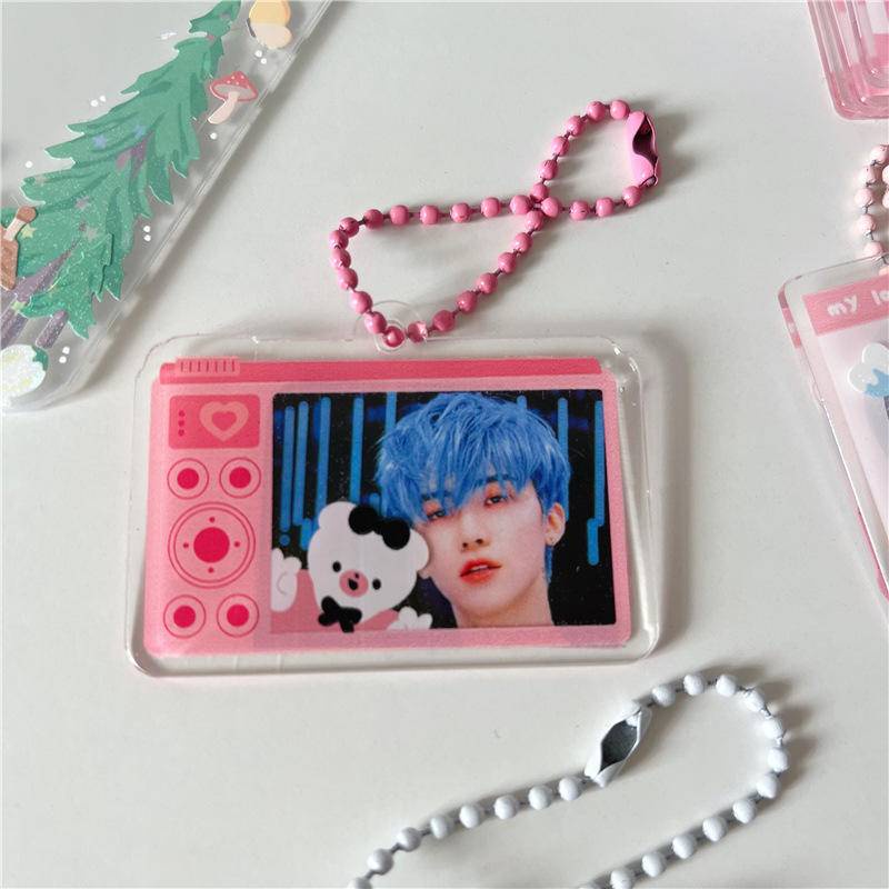 Móc Khóa Hình Thần Tượng Hàn Quốc Mini Bằng Acrylic Trong Suốt DIY