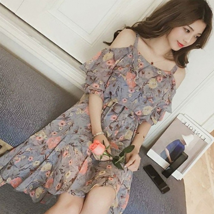 Đầm maxi trễ vai thời trang đi biển | BigBuy360 - bigbuy360.vn