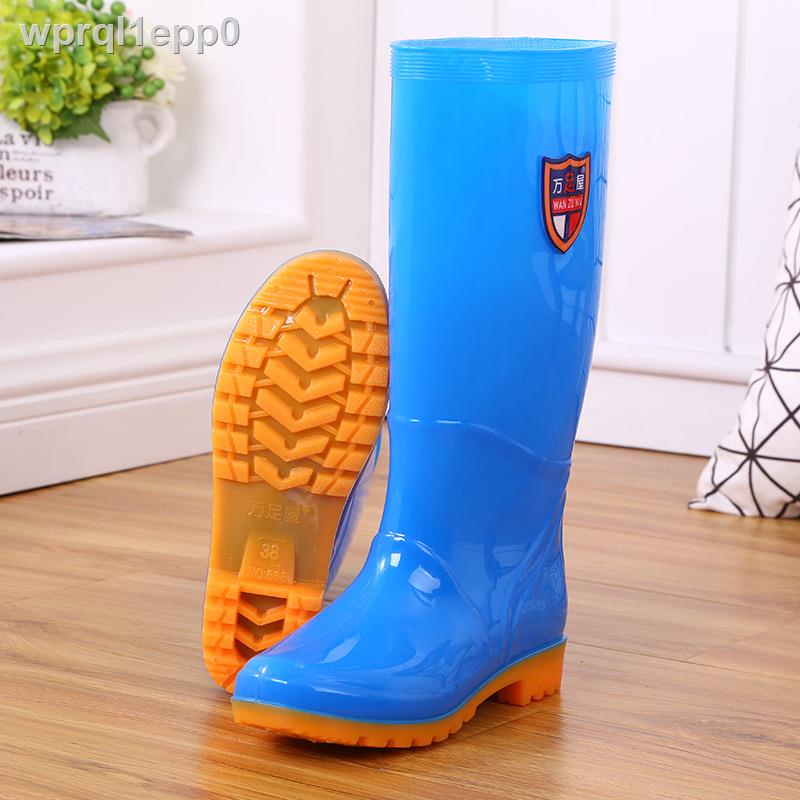 ∋Wanzuwu 668 plus nhung cộng với bông ủng đi mưa giày không thấm nước giày đi mưa giày cao su overshoes ủng nước ủng cao
