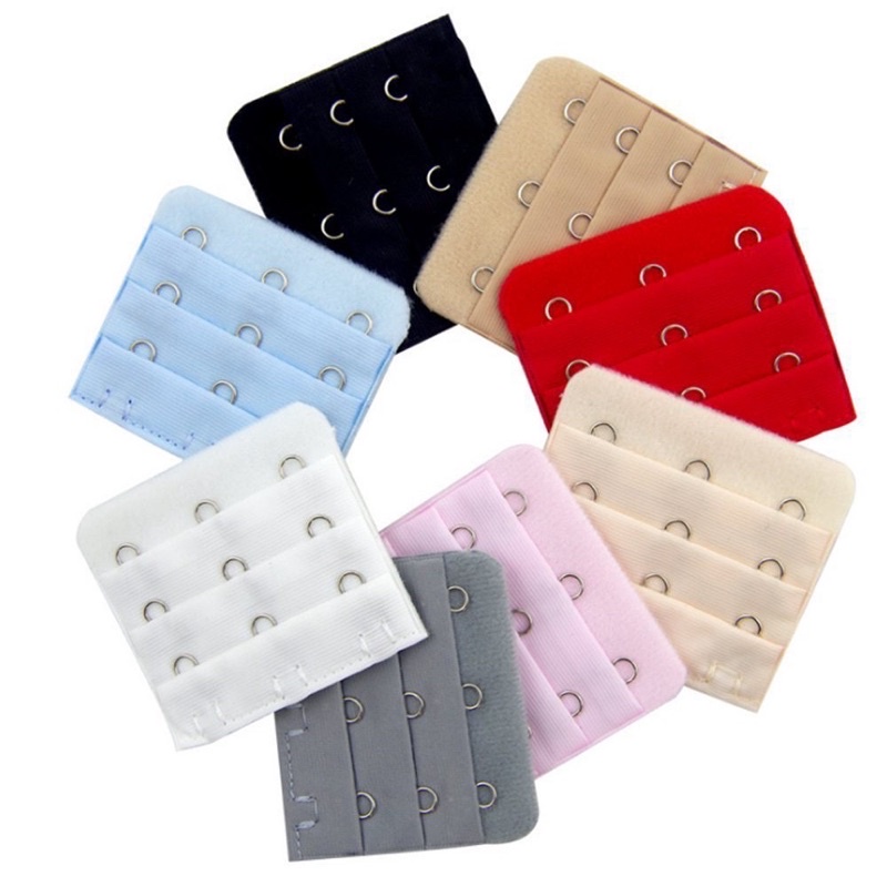 Móc nối dây áo ngực 2 móc, 3 móc, khoá nới rộng áo ngực không bị chật màu đen da trắng