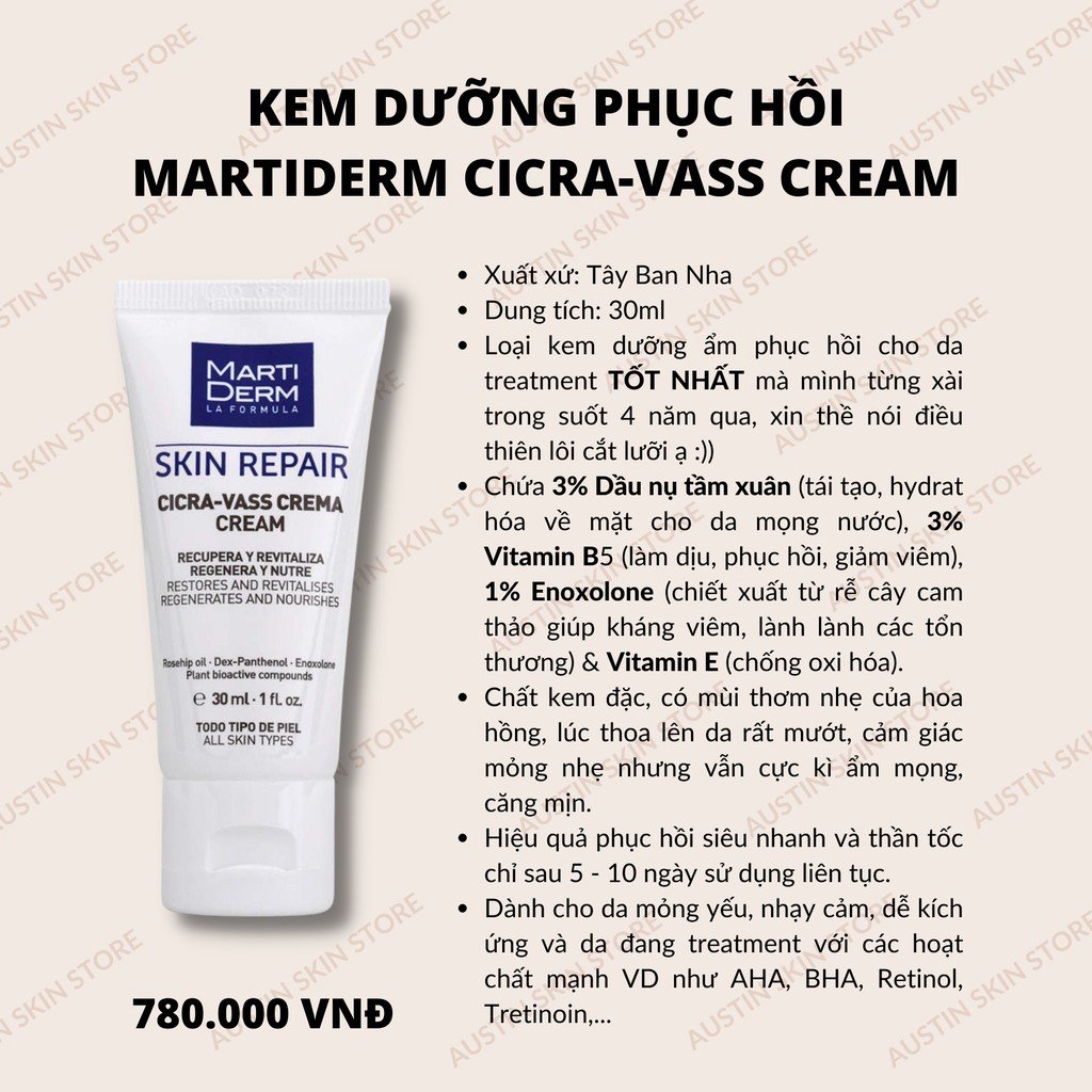 [Mã 2611TIEUDUNG100K giảm 8% đơn 500K] Kem Dưỡng Tái Tạo & Phục Hồi Da Martiderm Cicra-Vass Cream 30ml | BigBuy360 - bigbuy360.vn