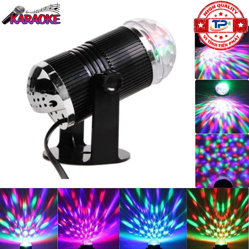 Đèn Led Pha Lê NĐ-011 xoay nhiều màu chớp nháy cảm biến theo nhạc trang trí cho Sân Khấu Tiệc Phòng Karaoke Phòng Khách