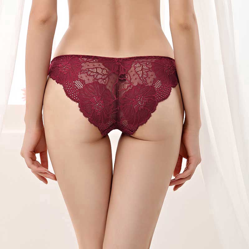 Quần lót ren lưng thấp đính nơ thoải mái quyến rũ cho nữ kích thước S-XL | BigBuy360 - bigbuy360.vn