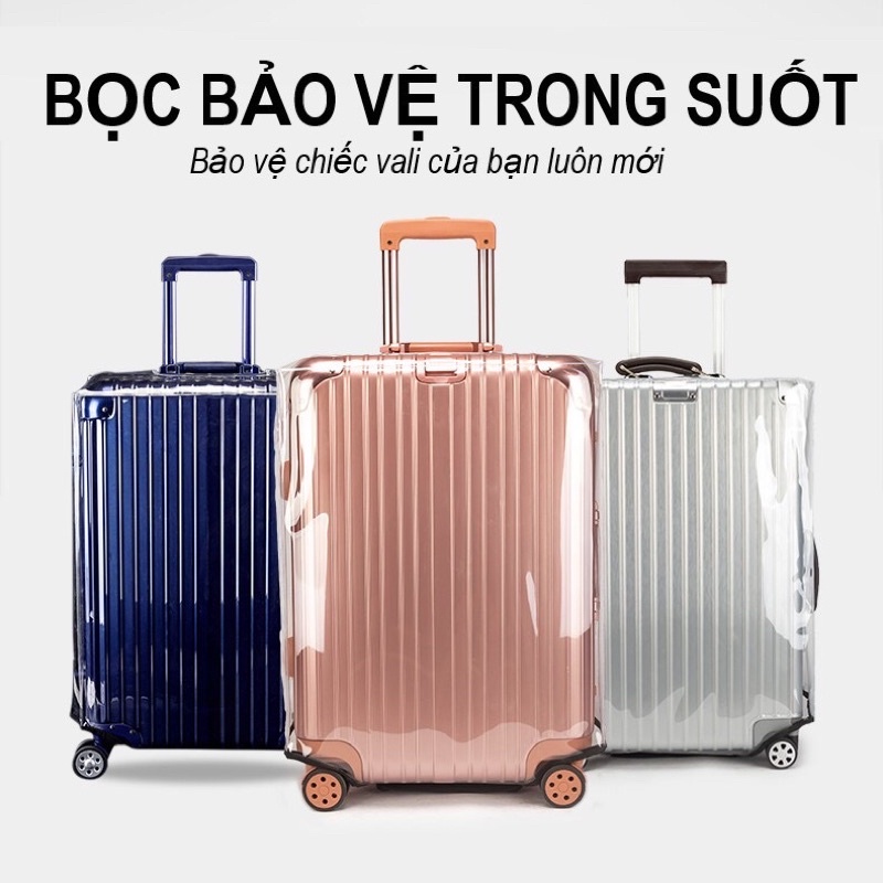 [Rẻ vô địch] Vỏ bọc bảo vệ vali kéo trong suốt, túi bọc vali trong dày dặn đủ size hàng có sẵn.