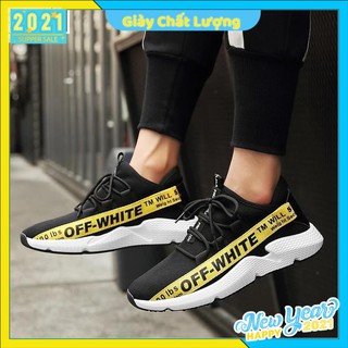 Giày nam VIDEO giày sneaker nam Hot Trend OFF WHITE cực chất (đen vàng, đen trắng)