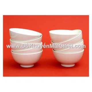 Bộ 10 chén sứ trắng