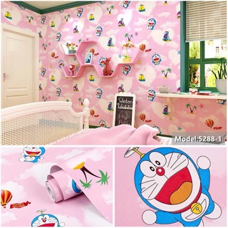giấy dán tường sẵn keo 3d doremon