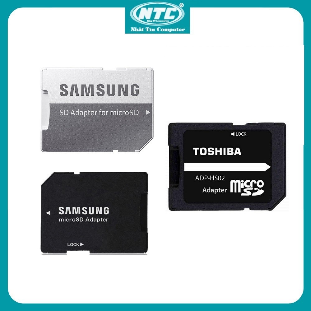 Adapter MicroSD to SD Samsung, Toshiba, Kingston tốc độ chuẩn (3 Hãng tùy chọn) - Nhất Tín Computer