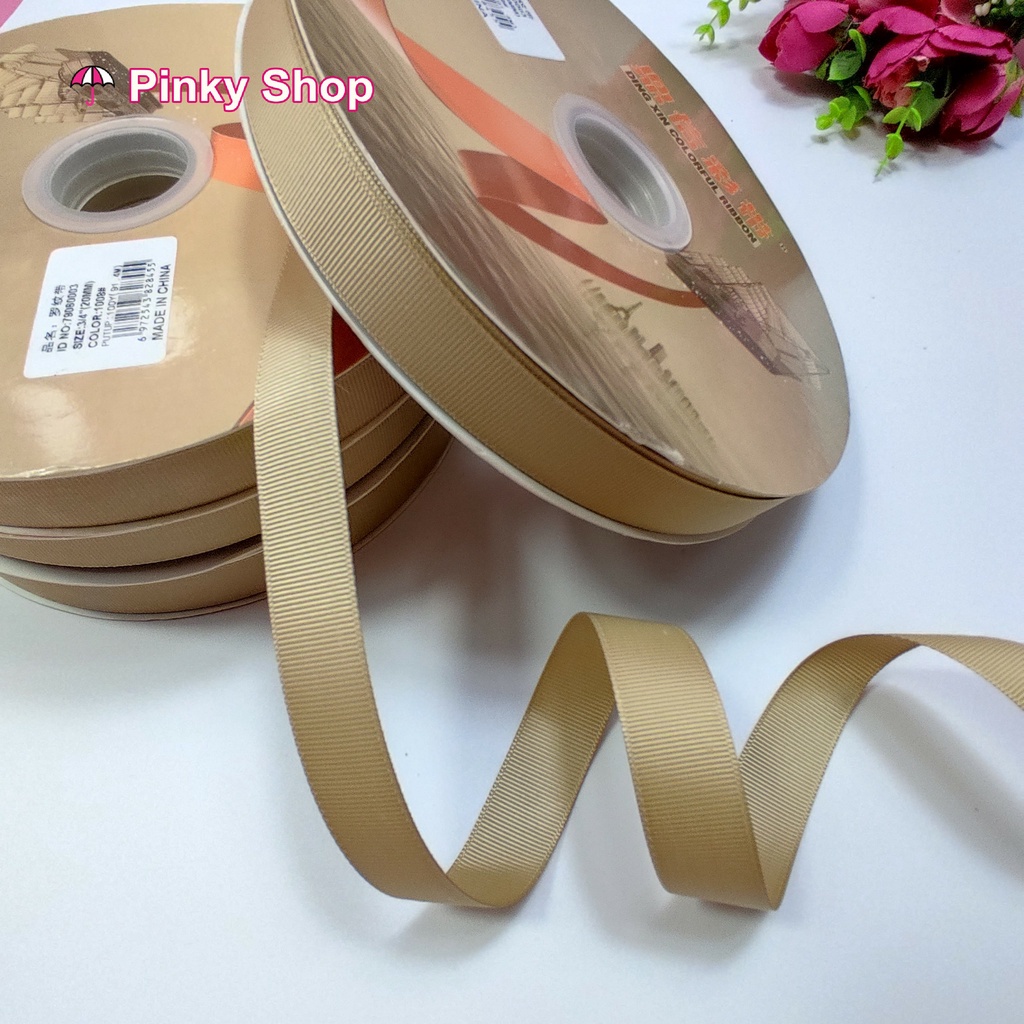 Ruy băng gân gói quà 0.5cm 1cm 1,5cm cuộn lớn dài 91m nhiều màu làm nơ làm phụ kiện handmade Pinky Shop