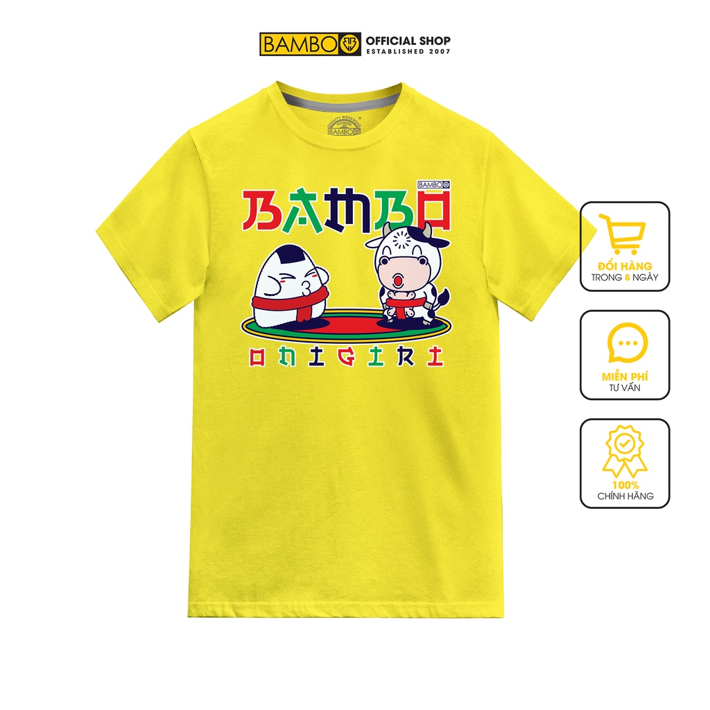 BAMBO - Áo thun Nam/Nữ - MikCow x Cơm Nắm - Màu vàng