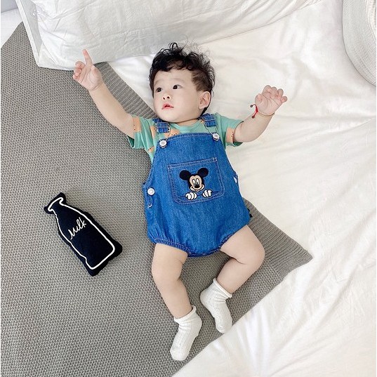 Áo Liền Quần Tay Ngắn In Hình Dễ Thương Thời Trang Cho Bé