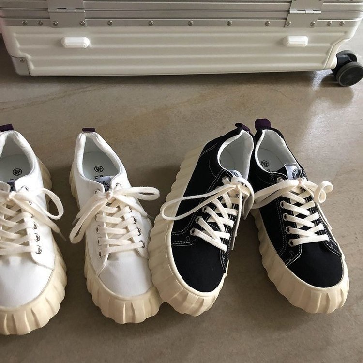 Giày thể thao nữ đế bánh mì kiểu dáng basic độn đế, Giày nữ chất vải canvas bata mới hot phong cách retro ulzzang đẹp cá | BigBuy360 - bigbuy360.vn