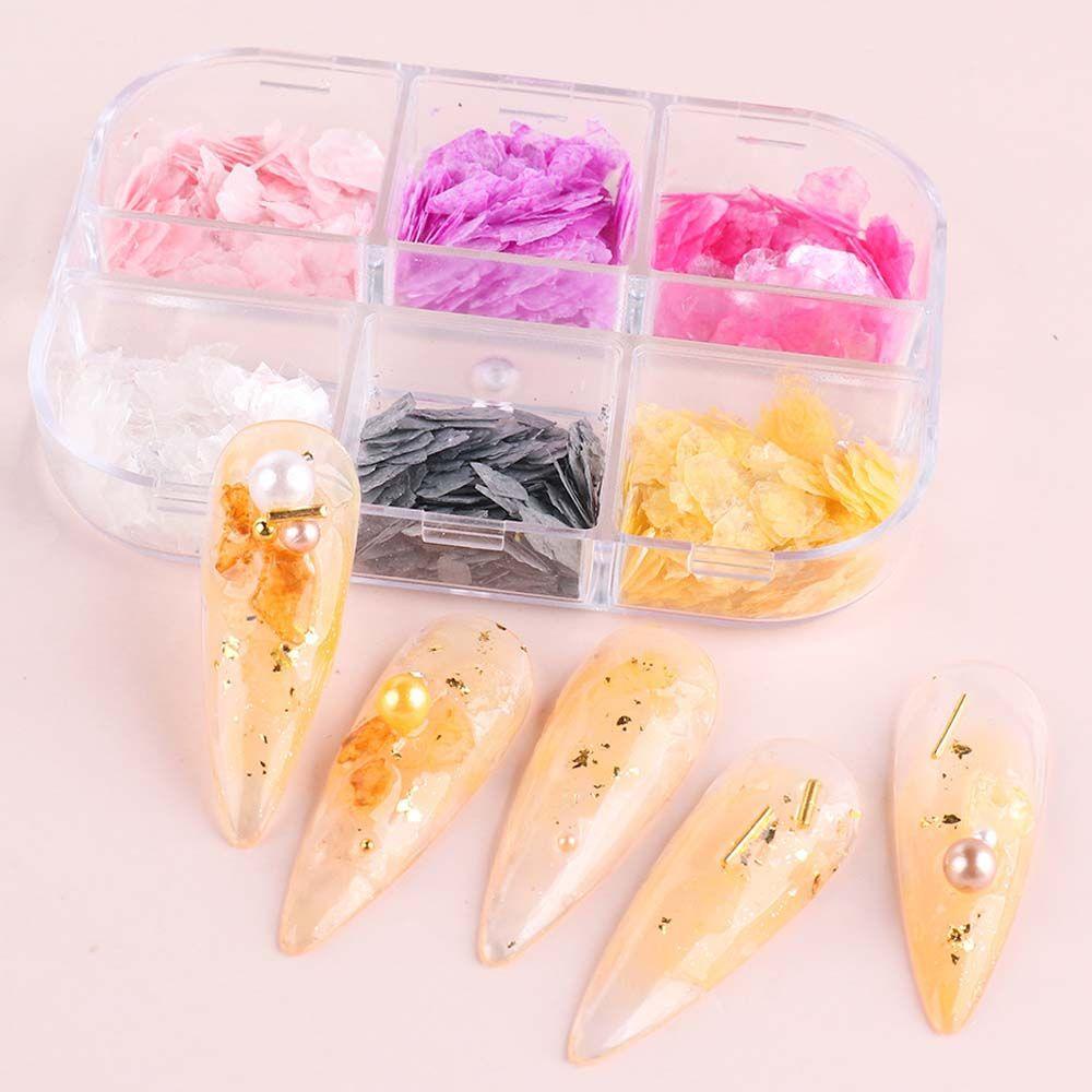 Miếng Dán Trang Trí Móng Tay 3D Hình Vỏ Sò / Ốc Sò Siêu Mỏng Phong Cách Nhật Bản